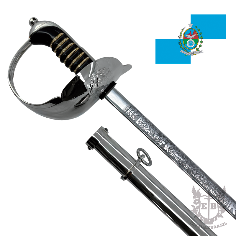 ESPADA DE OFICIAL BOMBEIRO MILITAR DO RIO DE JANEIRO CORTADA A LASER
