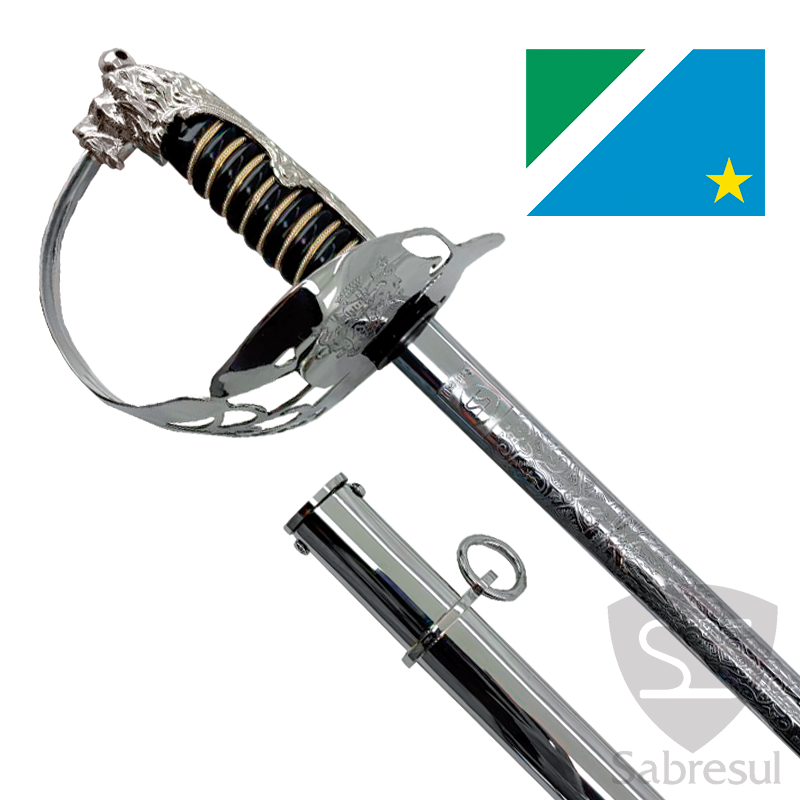 ESPADA DE OFICIAL DA POLICIA MILITAR DO MATO GROSSO DO SUL  CABEÇA DE LEÃO