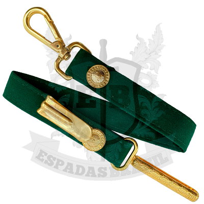 TALIM OU GUIA - TALIM (GUIA) DO EXERCITO VERDE COM METAIS DOURADOS (PASSEIO)